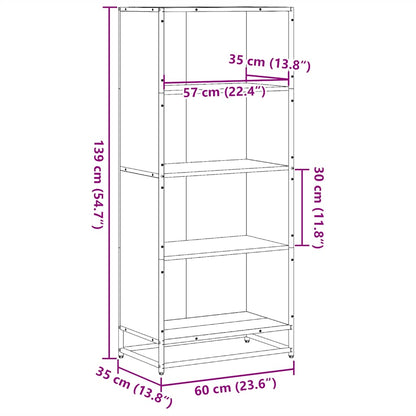 vidaXL Bücherregal Räuchereiche 60x35x139 cm Holzwerkstoff
