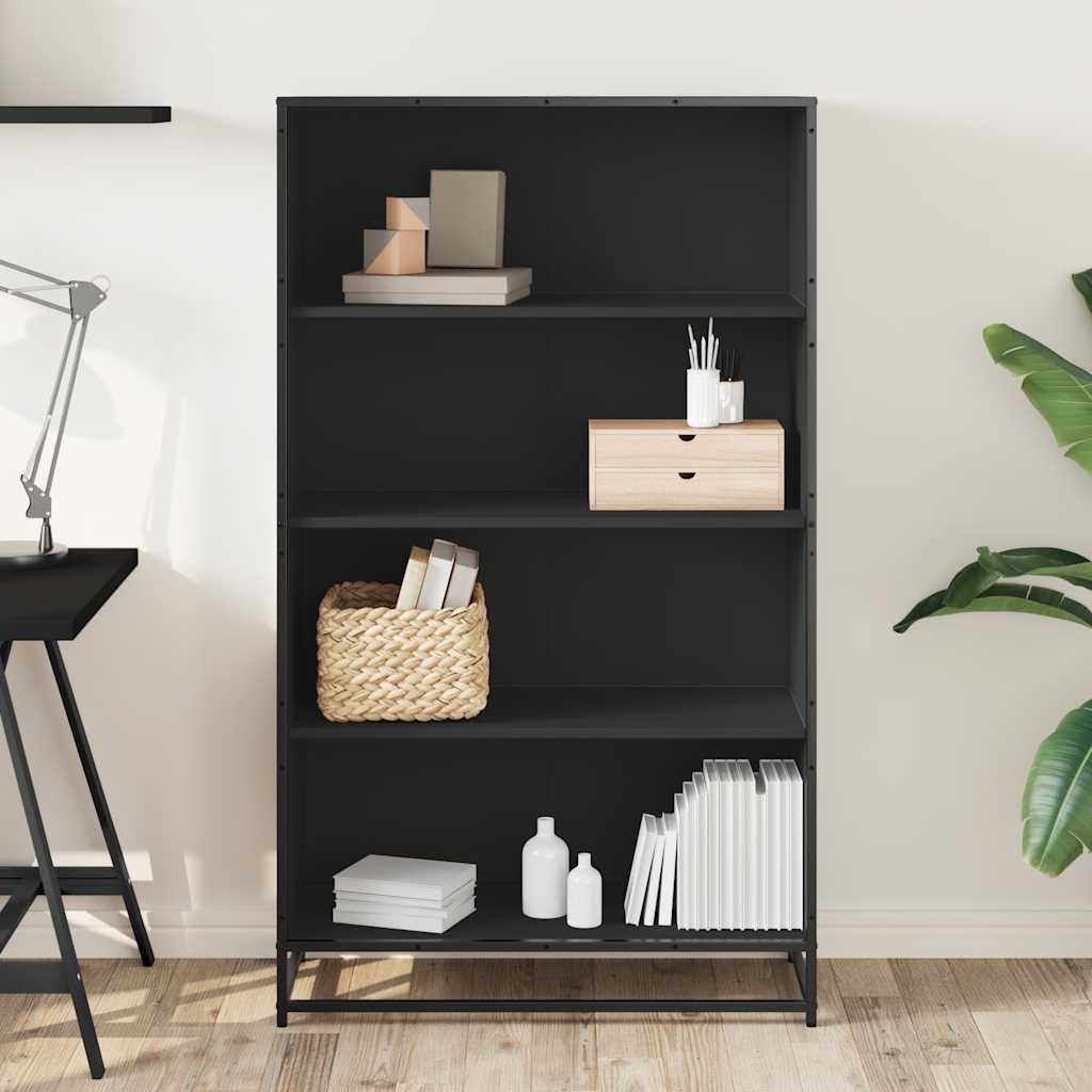 vidaXL Bibliothèque noire 80,5x35x139 cm en bois d'ingénierie