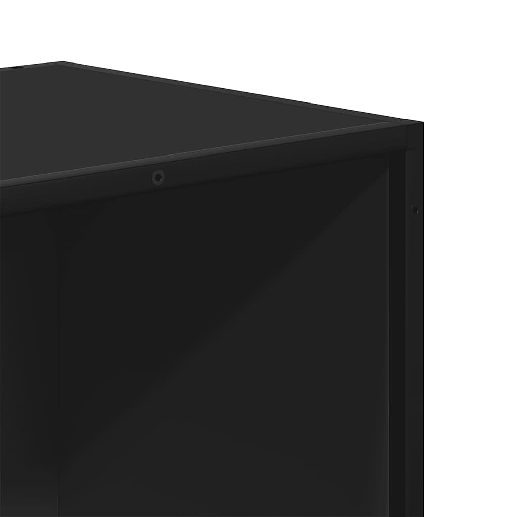vidaXL Bibliothèque noire 80,5x35x139 cm en bois d'ingénierie