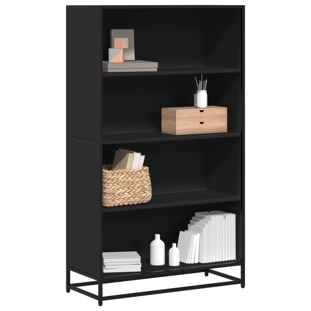 vidaXL Bibliothèque noire 80,5x35x139 cm en bois d'ingénierie