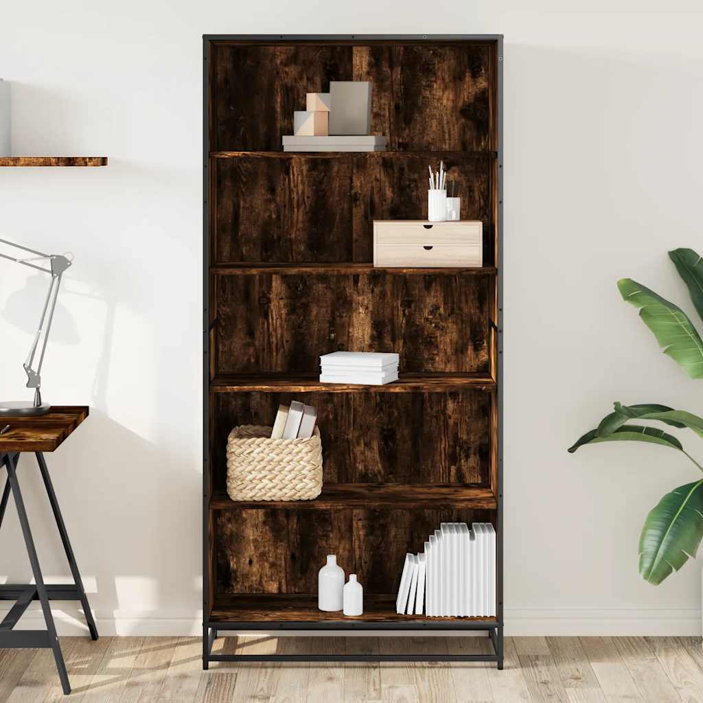 vidaXL Bibliothèque chêne fumé 80,5x35x170,5 cm bois d'ingénierie