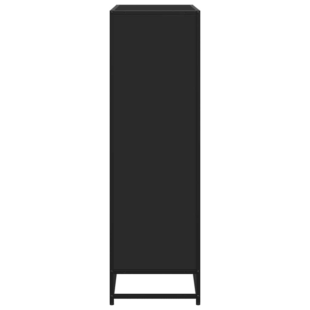 vidaXL Bücherregal Schwarz 97,5x33x107,5 cm Holzwerkstoff und Metall