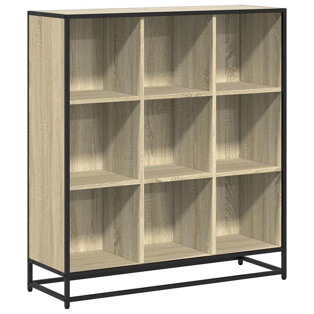 vidaXL Bibliothèque chêne sonoma 97,5x33x107,5 cm bois d'ingénierie et métal