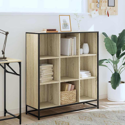 vidaXL Bibliothèque chêne sonoma 97,5x33x107,5 cm bois d'ingénierie et métal