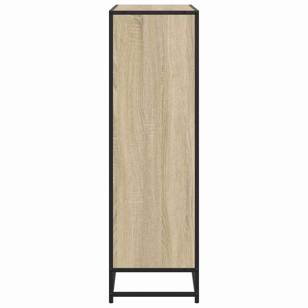 vidaXL Bibliothèque chêne sonoma 97,5x33x107,5 cm bois d'ingénierie et métal