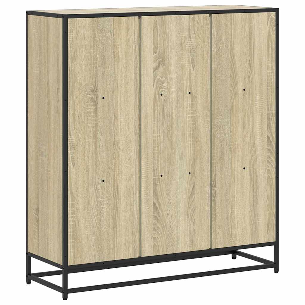 vidaXL Bibliothèque chêne sonoma 97,5x33x107,5 cm bois d'ingénierie et métal