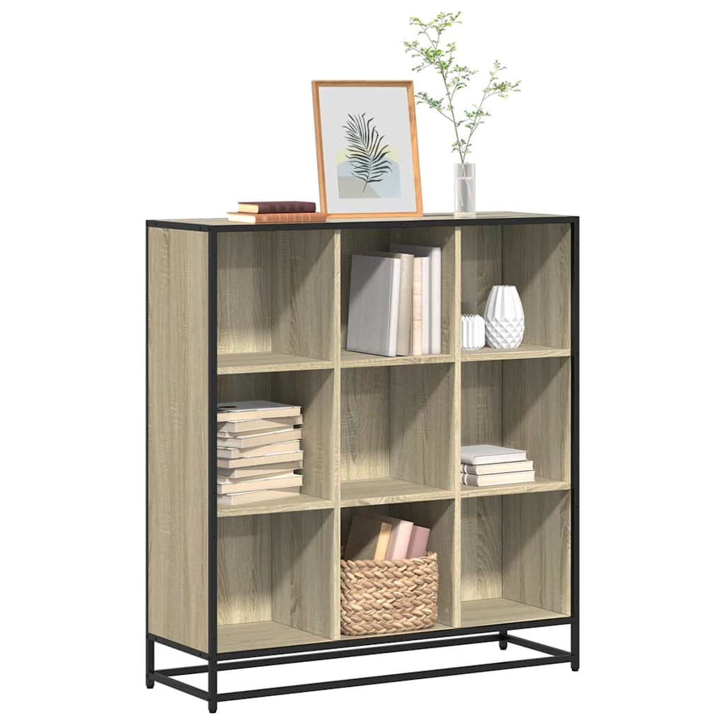vidaXL Bibliothèque chêne sonoma 97,5x33x107,5 cm bois d'ingénierie et métal