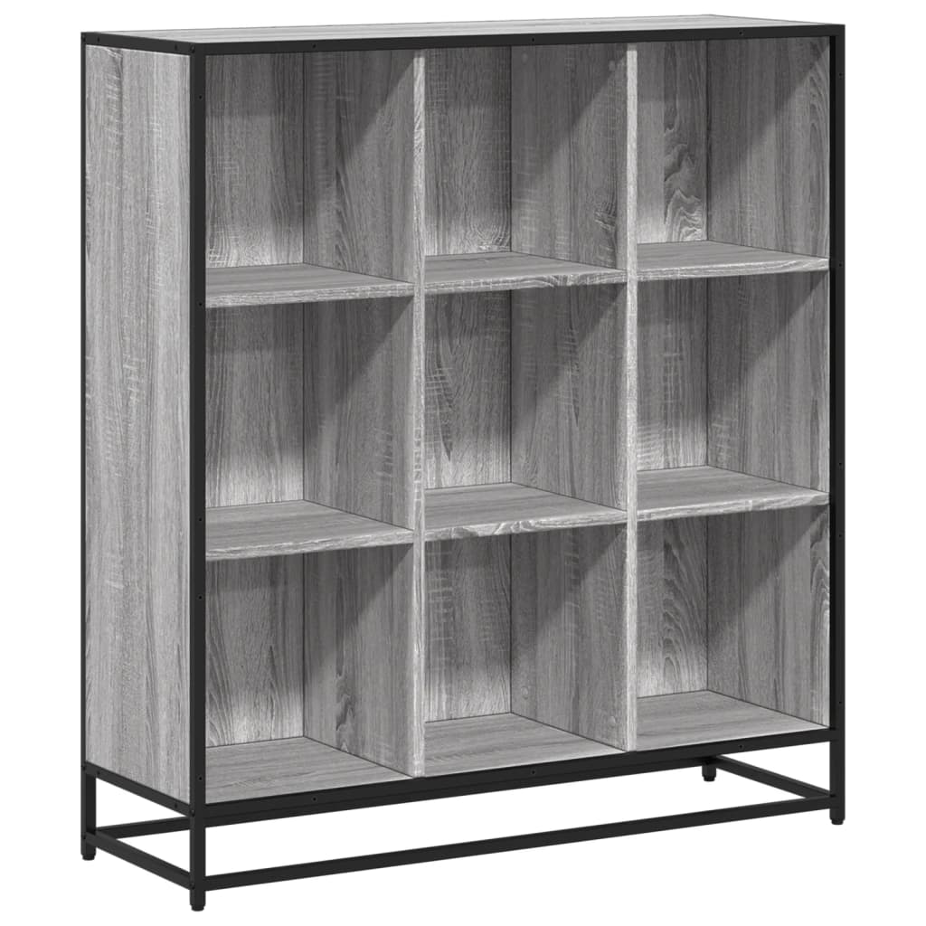 vidaXL Étagère à livres gris sonoma 97,5x33x107,5 cm Bois d'ingénierie et métal