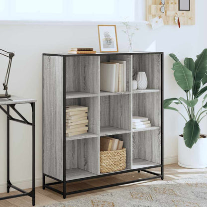 vidaXL Étagère à livres gris sonoma 97,5x33x107,5 cm Bois d'ingénierie et métal