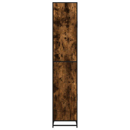 vidaXL Badschrank Räuchereiche 35x37,5x188,5 cm Holzwerkstoff Metall