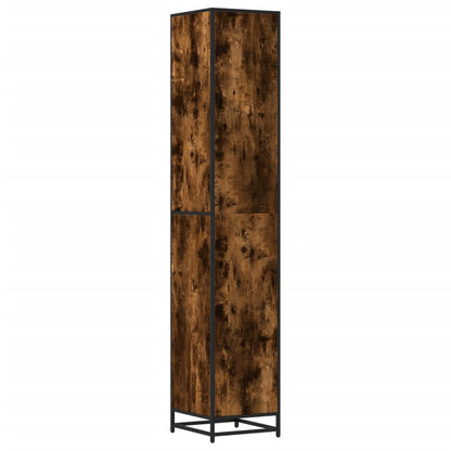 vidaXL Badschrank Räuchereiche 35x37,5x188,5 cm Holzwerkstoff Metall
