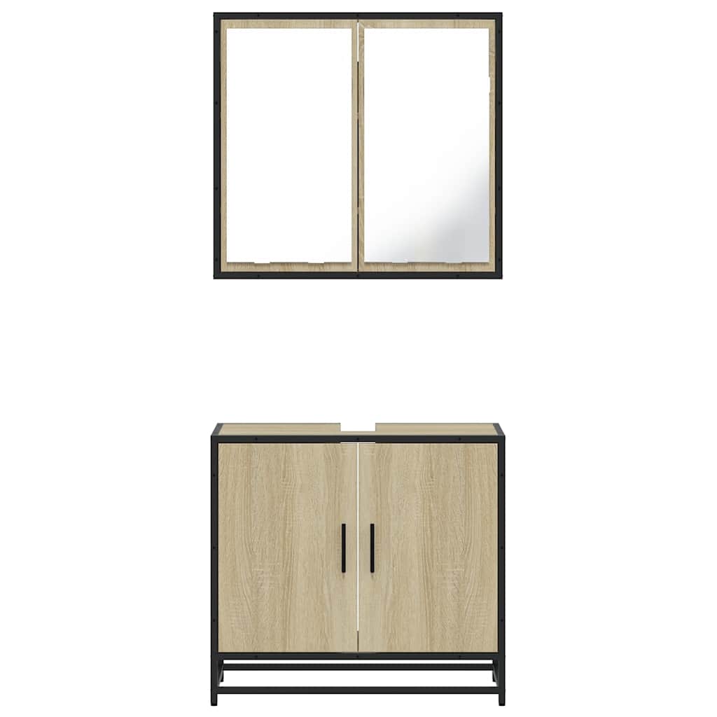 vidaXL Ensemble de meubles de salle de bain 2 pièces Aggloméré chêne Sonoma