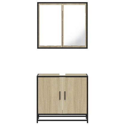 vidaXL Ensemble de meubles de salle de bain 2 pièces Aggloméré chêne Sonoma