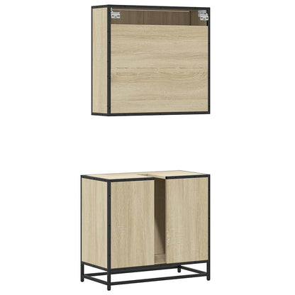 vidaXL Ensemble de meubles de salle de bain 2 pièces Aggloméré chêne Sonoma