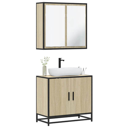 vidaXL Ensemble de meubles de salle de bain 2 pièces Aggloméré chêne Sonoma