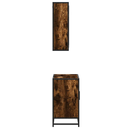 vidaXL 2-tlg. Badmöbel-Set Räuchereiche Holzwerkstoff