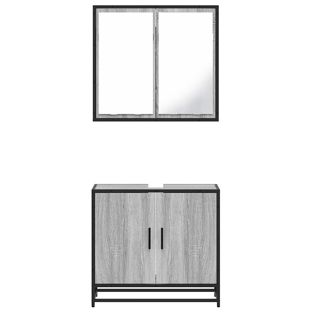 vidaXL Ensemble de meubles de salle de bain 2 pcs Gris Chêne Sonoma Aggloméré