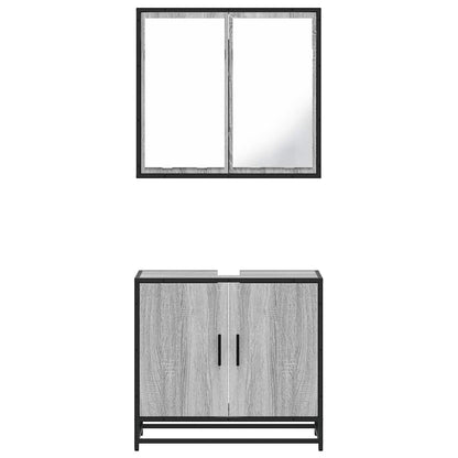 vidaXL Ensemble de meubles de salle de bain 2 pcs Gris Chêne Sonoma Aggloméré