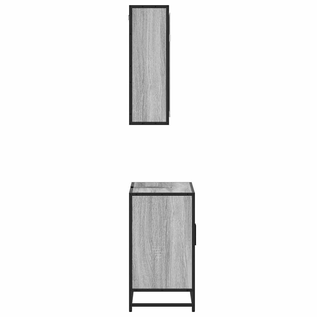 vidaXL Ensemble de meubles de salle de bain 2 pcs Gris Chêne Sonoma Aggloméré