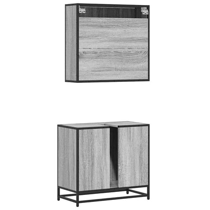 vidaXL Ensemble de meubles de salle de bain 2 pcs Gris Chêne Sonoma Aggloméré