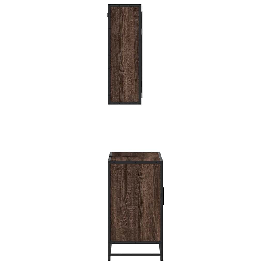 vidaXL 2-tlg. Badmöbel-Set Braun Eichen-Optik Holzwerkstoff