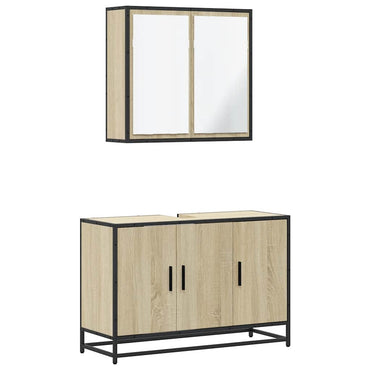 vidaXL Ensemble de meubles de salle de bain 2 pièces Aggloméré chêne Sonoma