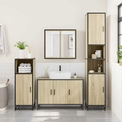 vidaXL Ensemble de meubles de salle de bain 2 pièces Aggloméré chêne Sonoma