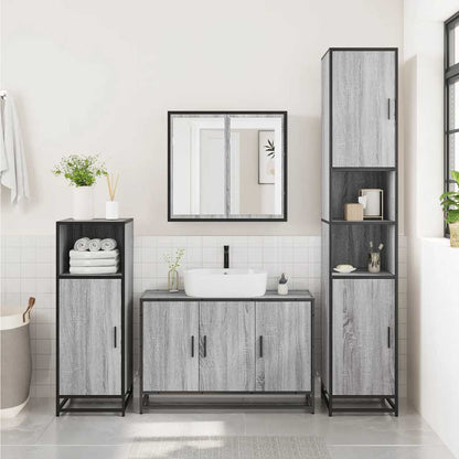 vidaXL Ensemble de meubles de salle de bain 2 pcs Gris Chêne Sonoma Aggloméré
