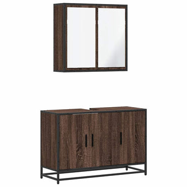 vidaXL Ensemble de meubles de salle de bain 2 pcs Aspect chêne marron Bois d'ingénierie