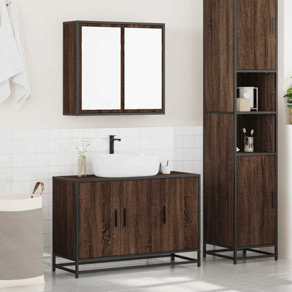 vidaXL Ensemble de meubles de salle de bain 2 pcs Aspect chêne marron Bois d'ingénierie