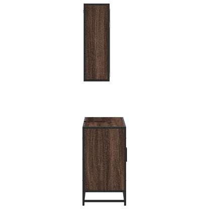 vidaXL Ensemble de meubles de salle de bain 2 pcs Aspect chêne marron Bois d'ingénierie