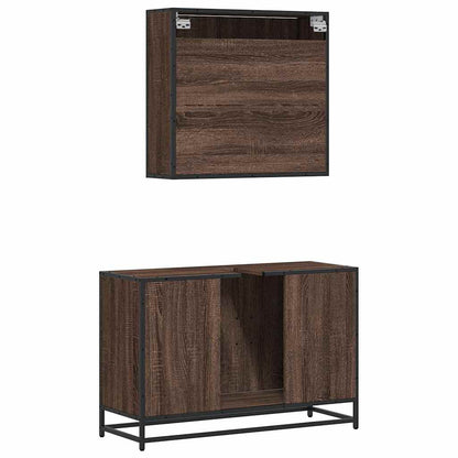 vidaXL Ensemble de meubles de salle de bain 2 pcs Aspect chêne marron Bois d'ingénierie