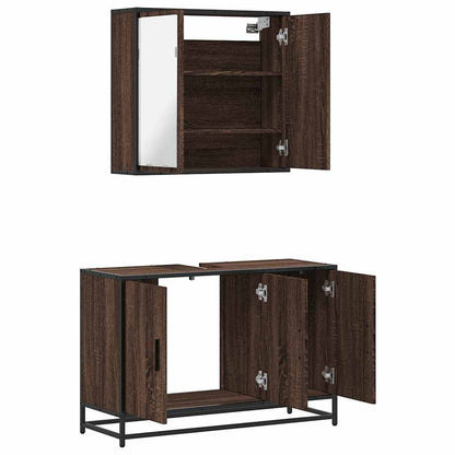 vidaXL Ensemble de meubles de salle de bain 2 pcs Aspect chêne marron Bois d'ingénierie