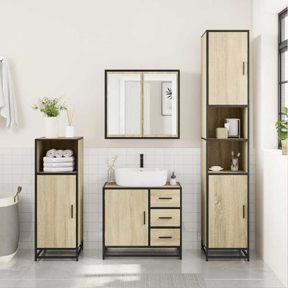 vidaXL Ensemble de meubles de salle de bain 2 pièces Aggloméré chêne Sonoma
