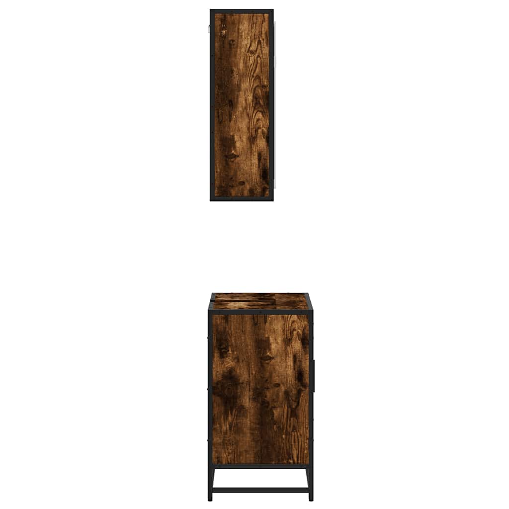 vidaXL Ensemble de meubles de salle de bain 2 pcs Bois d'ingénierie Chêne fumé