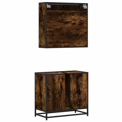 vidaXL Ensemble de meubles de salle de bain 2 pcs Bois d'ingénierie Chêne fumé