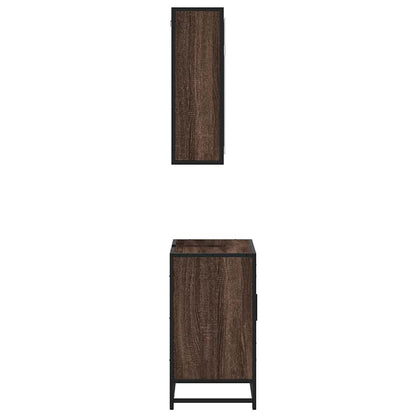 vidaXL 2-tlg. Badmöbel-Set Braun Eichen-Optik Holzwerkstoff