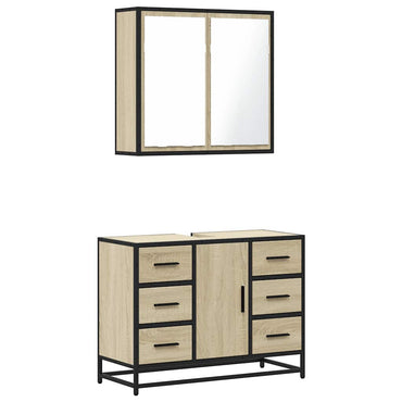 vidaXL Ensemble de meubles de salle de bain 2 pièces Aggloméré chêne Sonoma