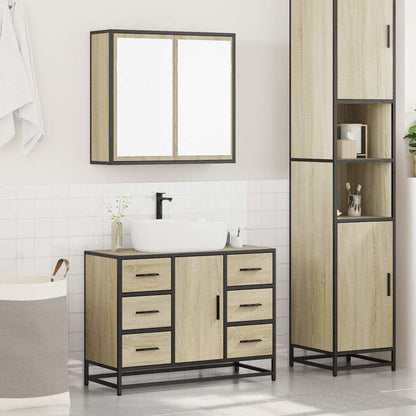 vidaXL Ensemble de meubles de salle de bain 2 pièces Aggloméré chêne Sonoma