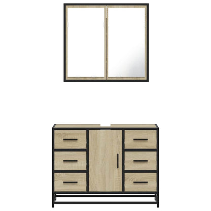 vidaXL Ensemble de meubles de salle de bain 2 pièces Aggloméré chêne Sonoma