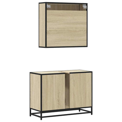 vidaXL Ensemble de meubles de salle de bain 2 pièces Aggloméré chêne Sonoma