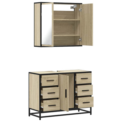 vidaXL Ensemble de meubles de salle de bain 2 pièces Aggloméré chêne Sonoma