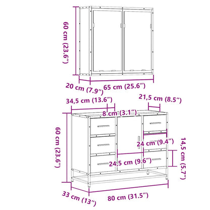 vidaXL Ensemble de meubles de salle de bain 2 pièces Aggloméré chêne Sonoma