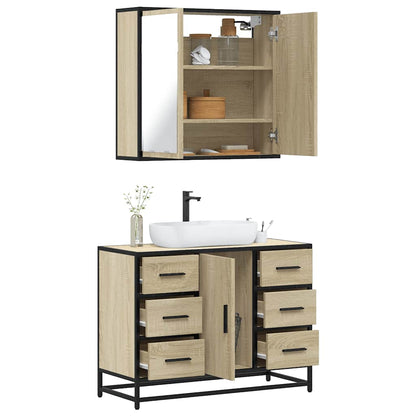 vidaXL Ensemble de meubles de salle de bain 2 pièces Aggloméré chêne Sonoma