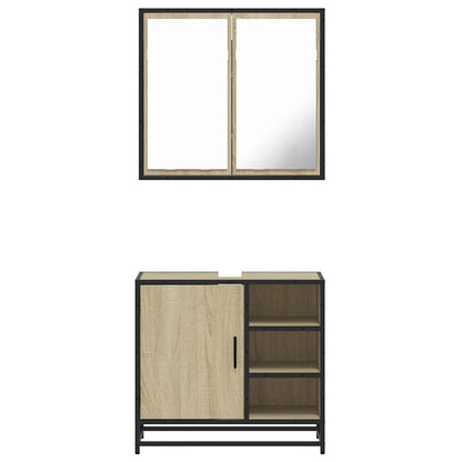 vidaXL Ensemble de meubles de salle de bain 2 pièces Aggloméré chêne Sonoma