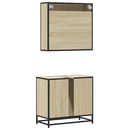 vidaXL Ensemble de meubles de salle de bain 2 pièces Aggloméré chêne Sonoma