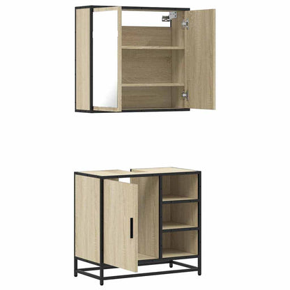 vidaXL Ensemble de meubles de salle de bain 2 pièces Aggloméré chêne Sonoma