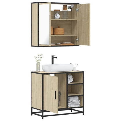 vidaXL Ensemble de meubles de salle de bain 2 pièces Aggloméré chêne Sonoma