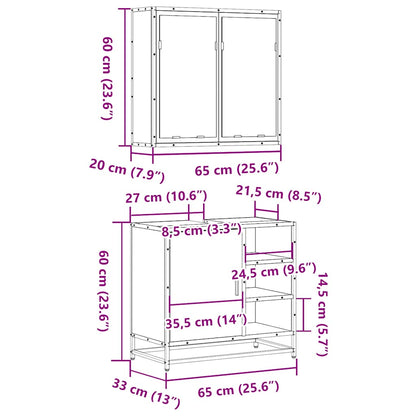 vidaXL 2-tlg. Badmöbel-Set Räuchereiche Holzwerkstoff