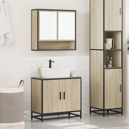 vidaXL Ensemble de meubles de salle de bain 2 pièces Aggloméré chêne Sonoma
